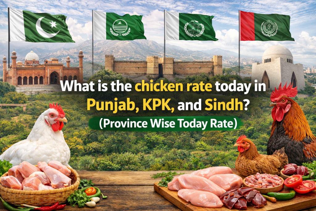 What is the chicken rate today in Punjab, KPK, and Sindh (Province Wise Today Rate)